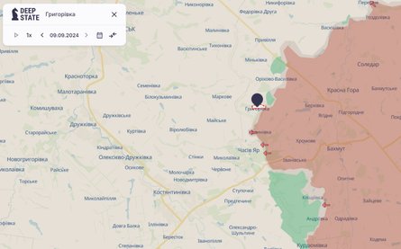 Бої на Донбасі, Григорівка, Часів Яр, 10 вересня, карта, DeepState