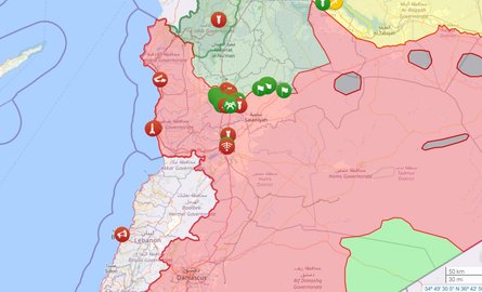 Война в Сирии, Хама, Дамаск, карта, 5 декабря