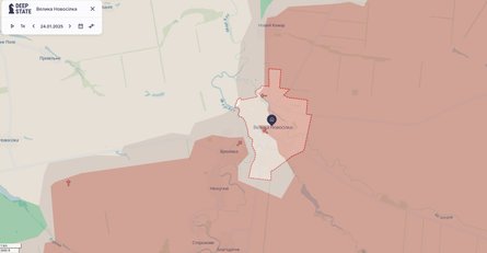 Наступление РФ, Временка, Великая Новоселка, карта, DeepState, 25 января