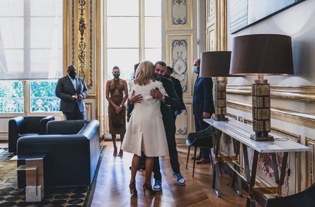 Эммануэль Макрон, Брижит Макрон, Хейли Бибер, Джастин Бибер