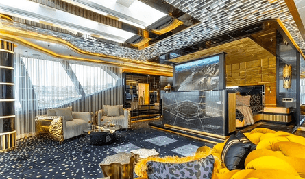 Суперяхта, яхта, Leona, судно, корабль, люксовая яхта, дорогая яхта, много роскоши, крытый бассейн, золото, дизайн, интерьер