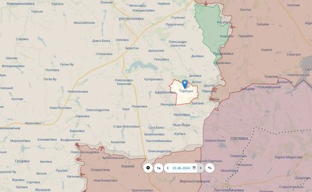 Бои на востоке, Торецк, Торецкое направление, 23 июня, карта