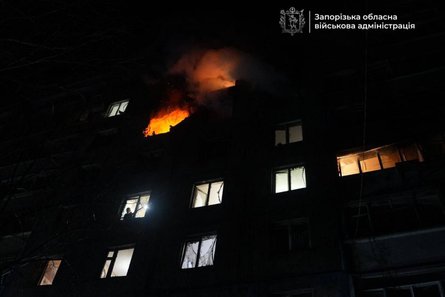 Обстрел РФ, Запорожье, 27 февраля, пожар