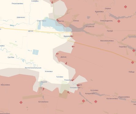 Карта боїв під Кураховим