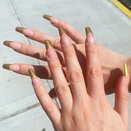 манікюр френч з золотом