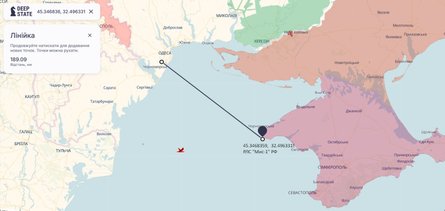 Відстань до точки удару ГУР по РЛС в Криму 25 вересня