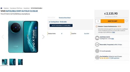 Vivo X Fold 6 в итальянском магазине