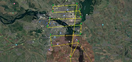 Дрон, БПЛА, карта, маршрут