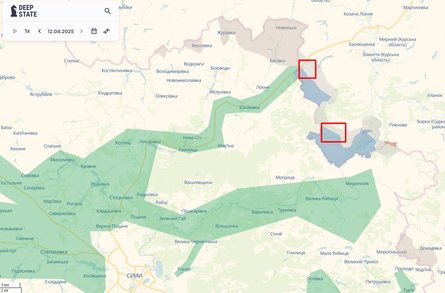 Наступ ЗС РФ, 13 квітня, карта, DeepState, Курський напрямок