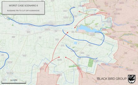 Наступ РФ, атаки РФ, сценарій, карта, Курахове, 1 листопада, напрямки