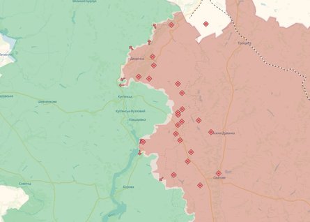 Линия фронта на Купянском направлении 27 июня