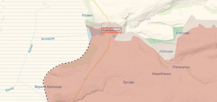 Село Кам’янське на карті бойових дій