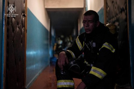 Пожар, Киев, горела квартира, ГСЧС