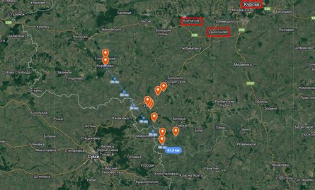 Прорыв в Курской области, Суджа, карта, фронт, 12 августа