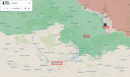 Серая зона возле Торского по состоянию на 24 июля 2025 года