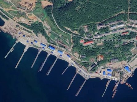 Спутниковый снимок базы "Рыбачий" на Камчатке до землетрясения