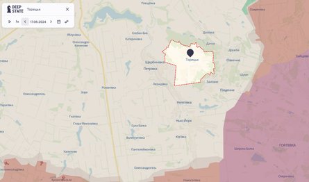 Бои на востоке, Торецкое направление, 17 июня, карта