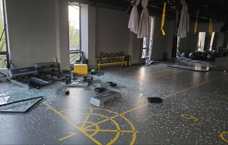 Обстрел Днепра, 18 апреля, фитнес-центр, фото