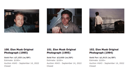 Ілон Маск, аукціон, старі фотографії, старі речі, дівчина Ілона Маска, Дженніфер Гвінн