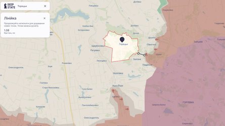 Бои на востоке, Торецкое направление, 10 июля, карта