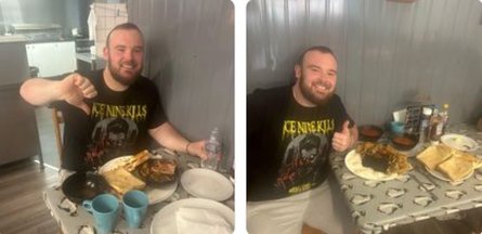 Курьез в Британии, черендж, испытание, завтрак, соревнование, смешное соревнование, испытание едой