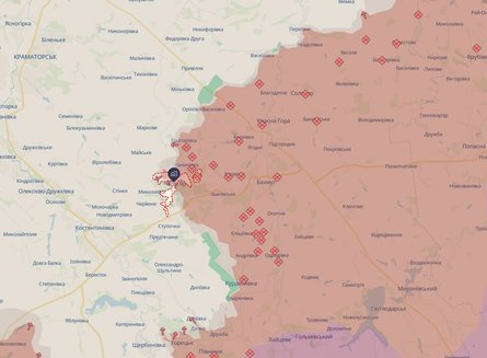 линия фронта у Часового Яра 1 июня