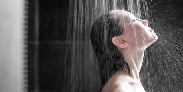 Girlfriend taking a wet shower