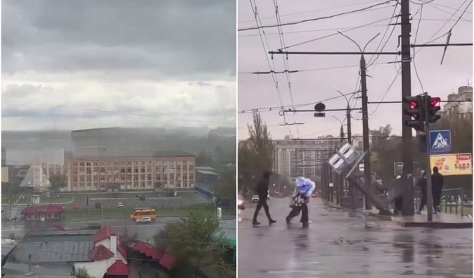 Украину накрыла мощная непогода: ветром срывает крыши, на девушку едва не упал шифер (фото, видео)