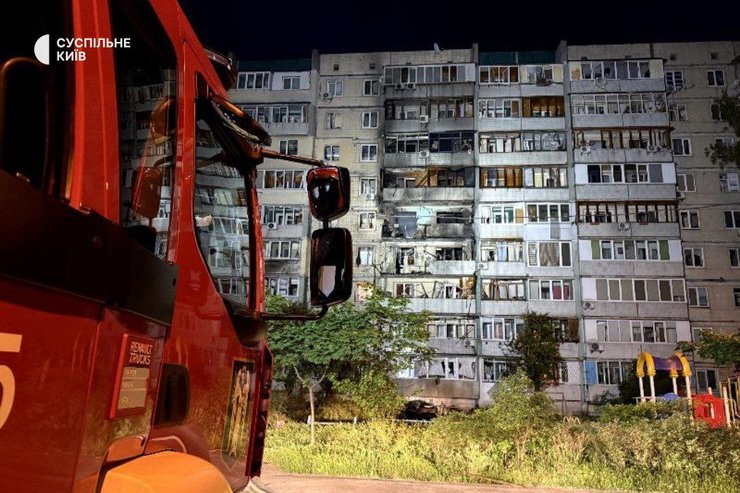 последствия атаки киев, шахеды киев, удары дронами