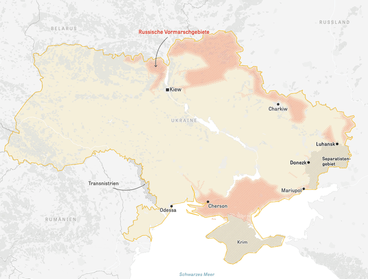 Карта боевых действий в Украине.