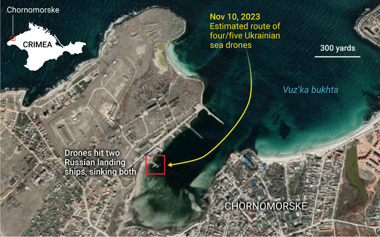 Орієнтовний маршрут морських дронів