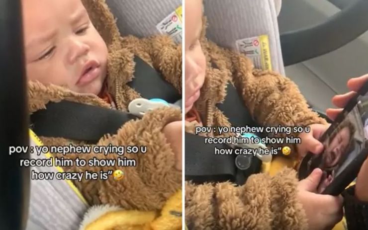 Женщина показала, как за 1 секунду успокоить ребенка, который впал в истерику, она записала плач на видео и показала малышу