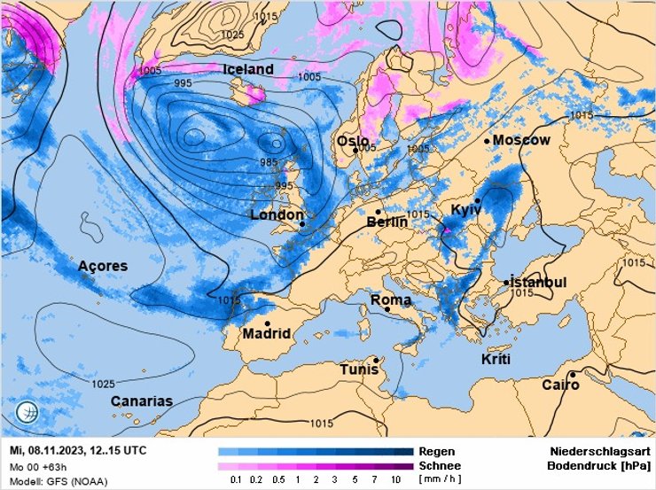 Европа, Украина. циклон