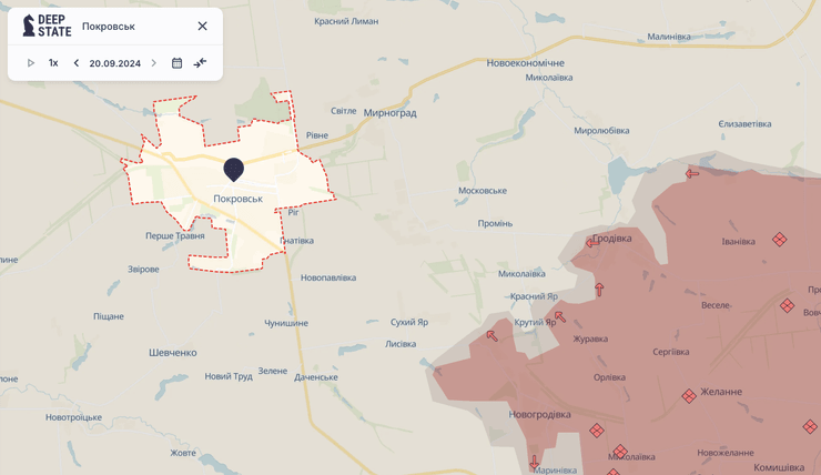 Карта DeepState: Покровск бои