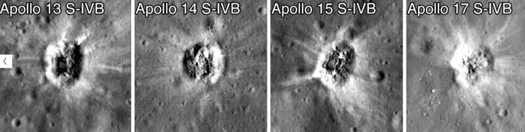 кратер, Місяць, ракета