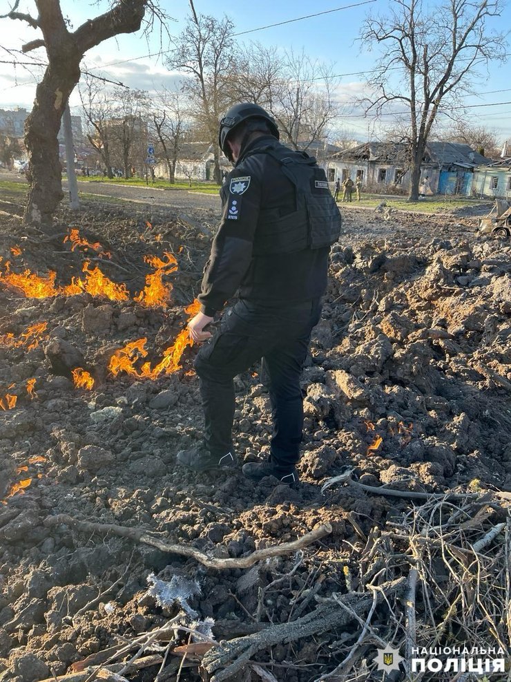Последствия ракетного обстрела города Николаев