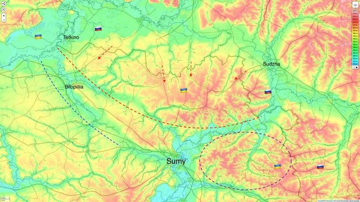 Прорыв в Курской области, новости Суджа, бои ВСУ, топография, рельеф