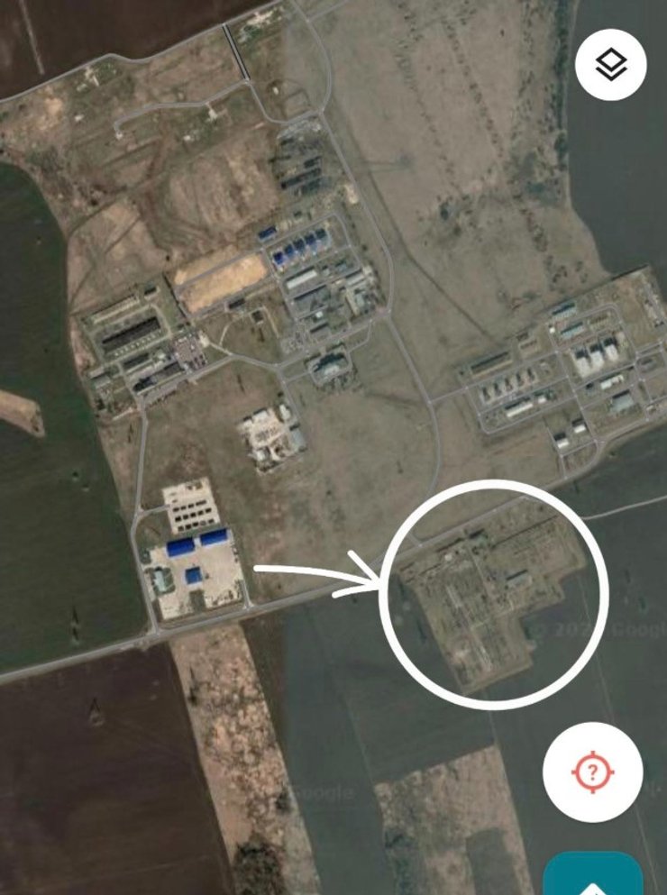карта з можливою точкою пожежі на об'єкті Газпрому біля Високонських дворів під Курськом 23 серпня