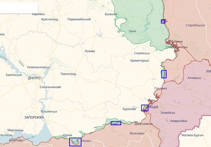 Линия фронта в Украине по состоянию на 12 сентября 2023 года