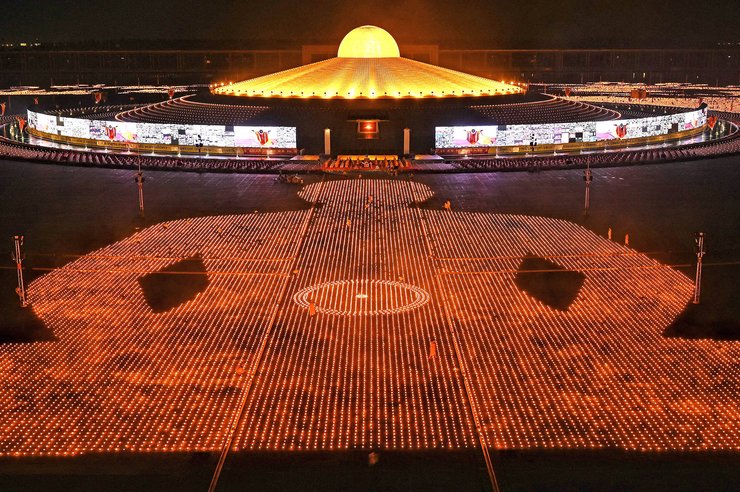 Будда, Таиланд, инсталляция, свечи