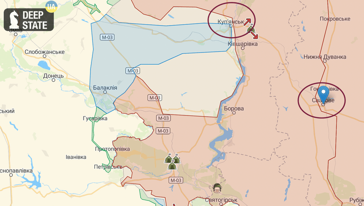 карта сватове, луганська область, куп'янськ