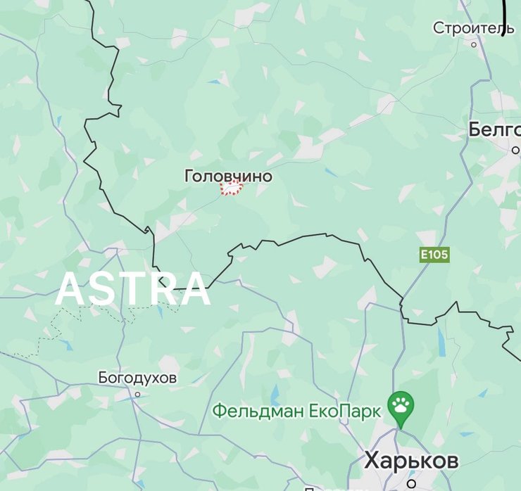 Село Головчине у Грайворонському районі Бєлгородської області на карті