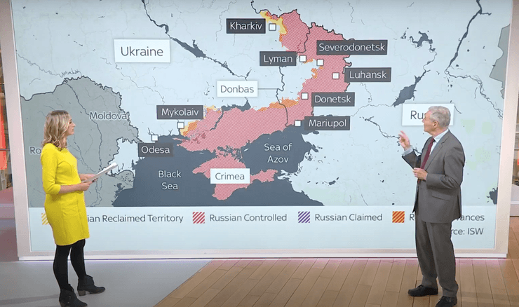 Карта бойових дій України.