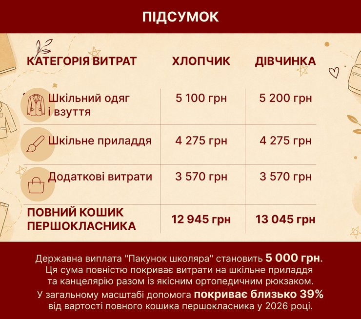 Расходы до 1 сентября — бюджет для мальчика и девочки, которые идут в 1-й класс