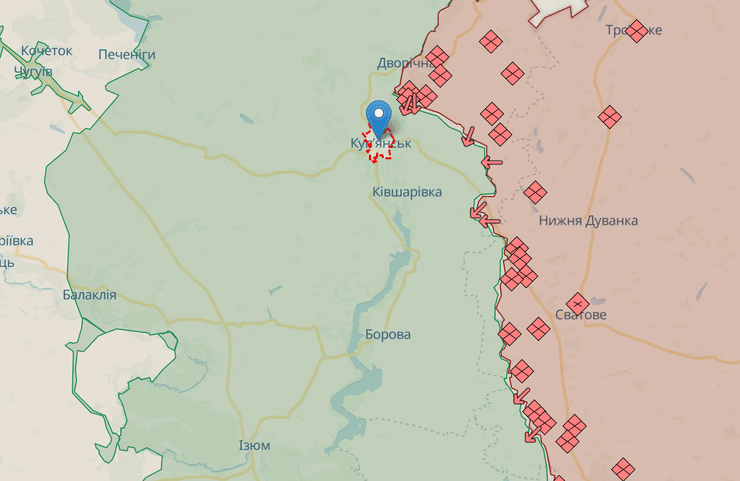 Купянск карта, Харьковская область карта, карта боевых действий, наступление на Купянск