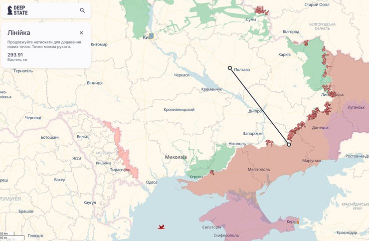 Какое расстояние должны были пролететь дроны РФ до Николаева и Полтавы