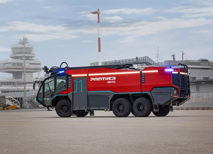 пожарный электромобиль, электрическое пожарное авто, пожарное авто, Rosenbauer Panther 6×6 Electric, Rosenbauer Panther