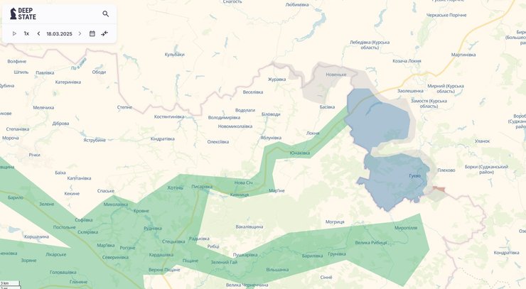 Наступление РФ, Сумская область, 18 марта, карта, DeepState