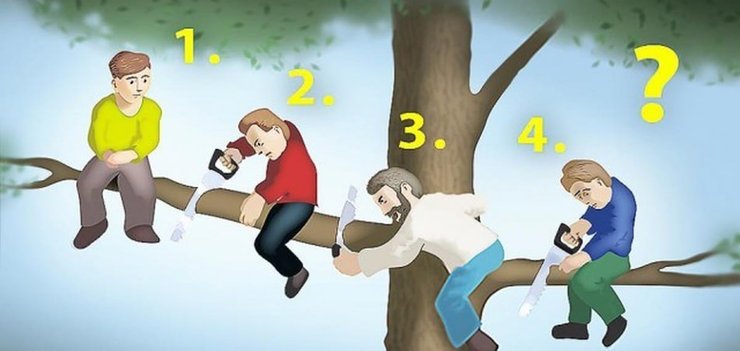 Люди пилят сук, на котором сидят - карикатура