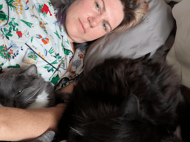 Кот утешает хозяйку после расставания с мужчиной, принося ей мягкие игрушки каждый день